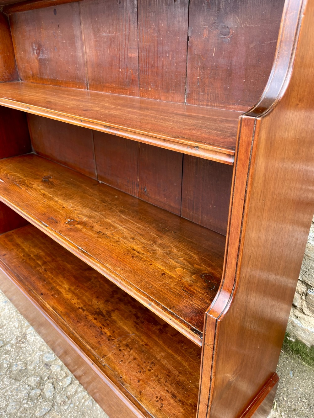 Antique Mahogany Waterfall Bookcase View XII