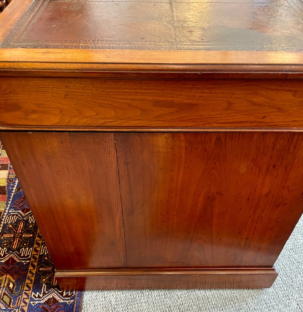 Antique Edwardian Maple & Co Pedestal Desk View X