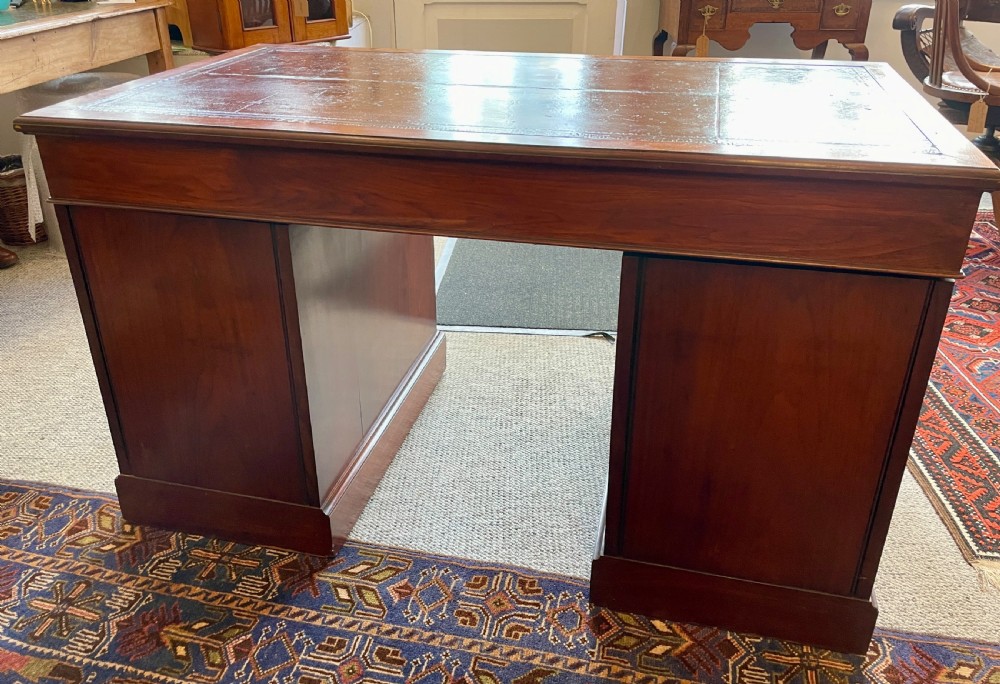 Antique Edwardian Maple & Co Pedestal Desk View XII