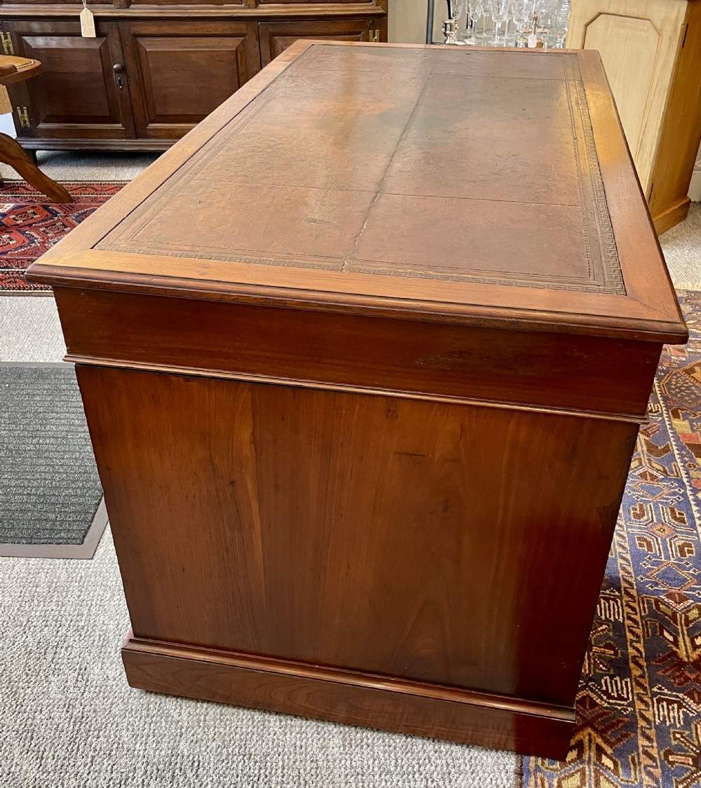 Antique Edwardian Maple & Co Pedestal Desk View XIII