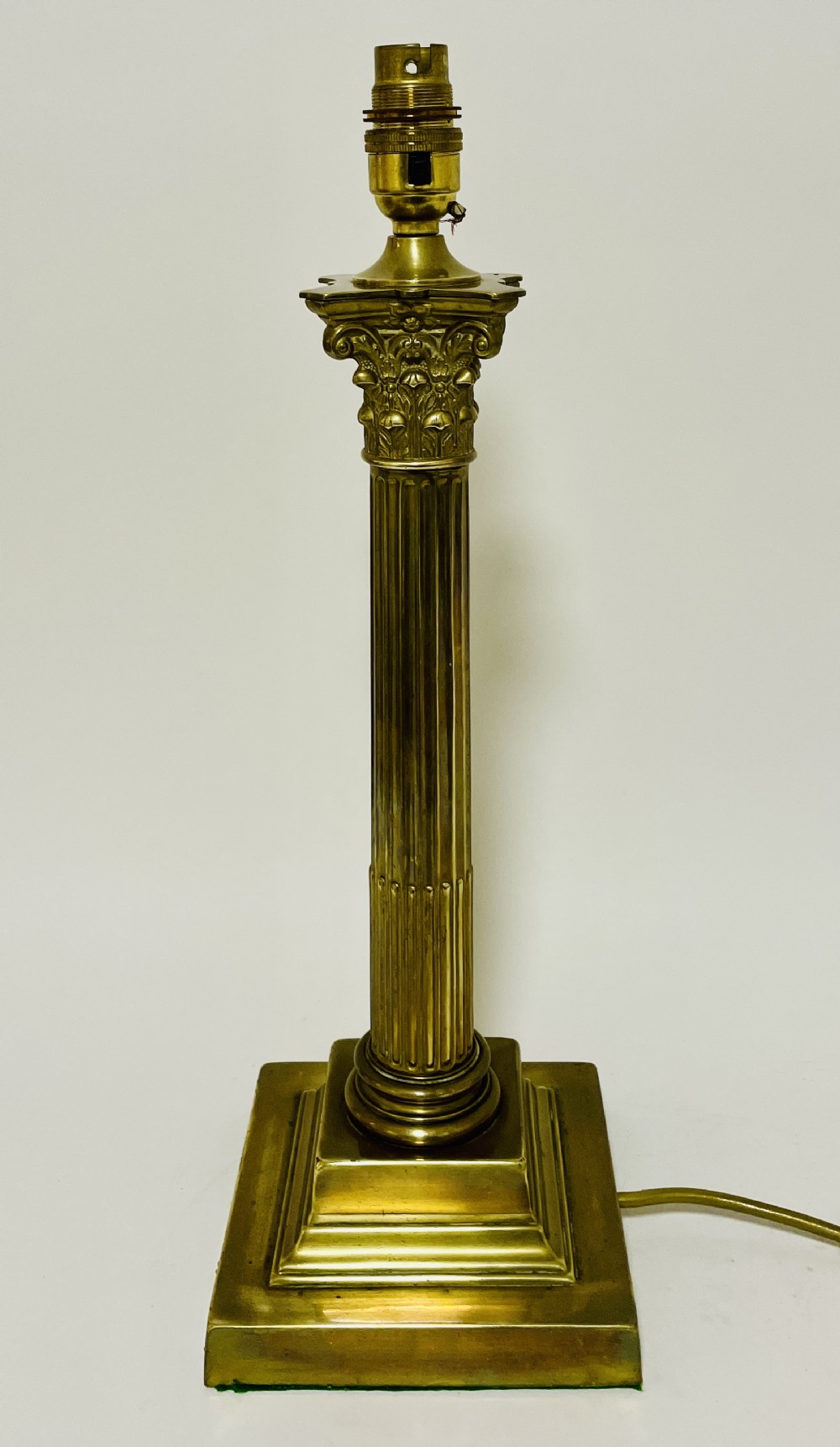 Antique Brass Corinthian Column Table Lamp