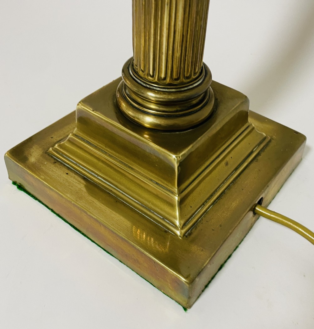 Antique Brass Corinthian Column Table Lamp View V