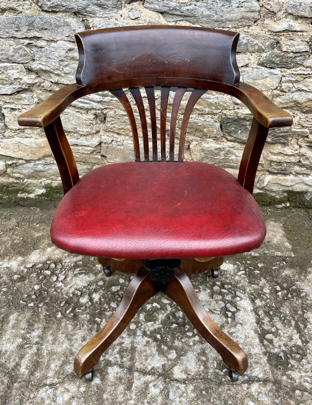 Antique Oak Swivel Desk Chair
