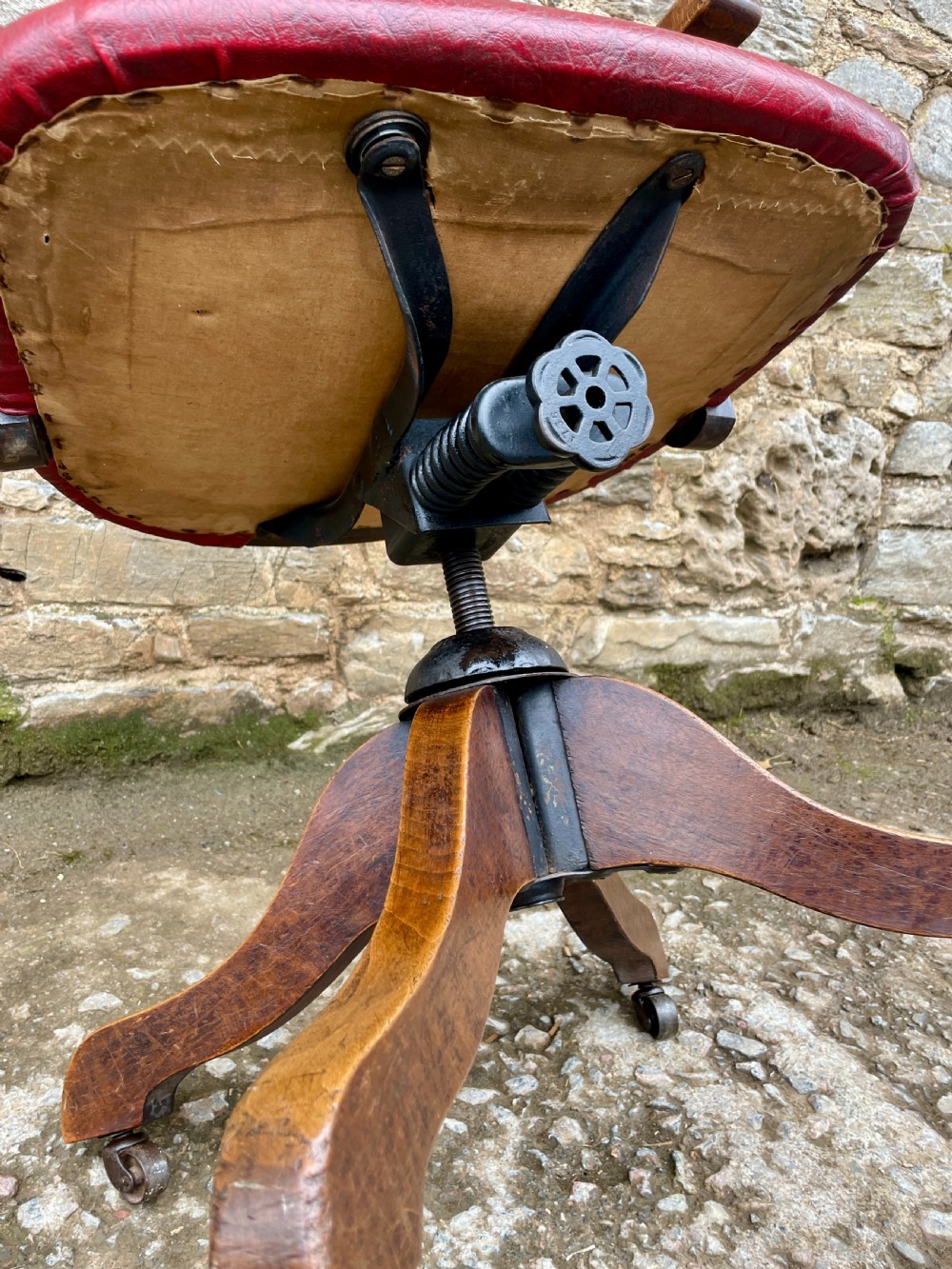 Antique Oak Swivel Desk Chair View IV