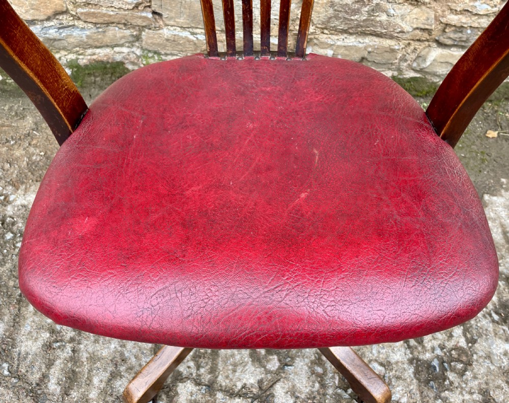Antique Oak Swivel Desk Chair View VI