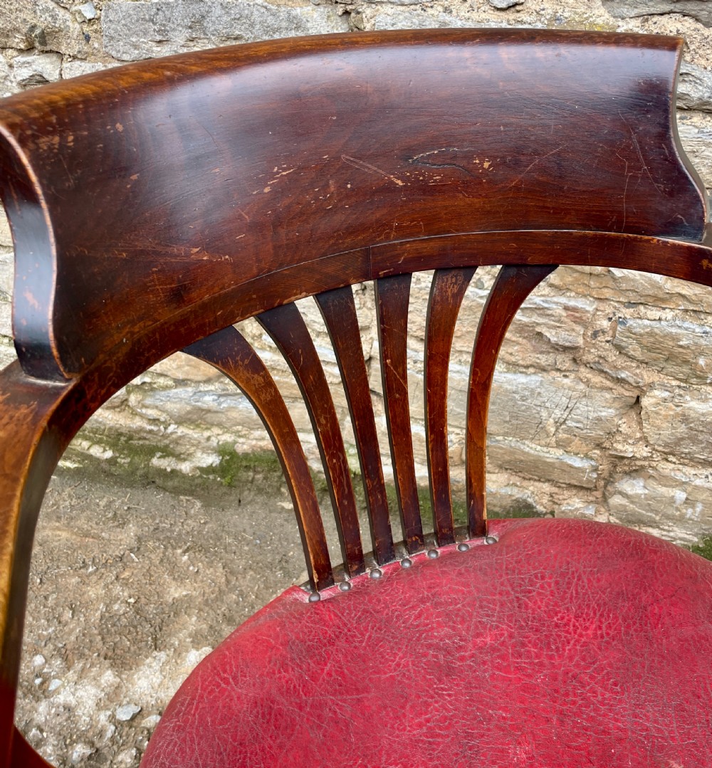Antique Oak Swivel Desk Chair View VIII