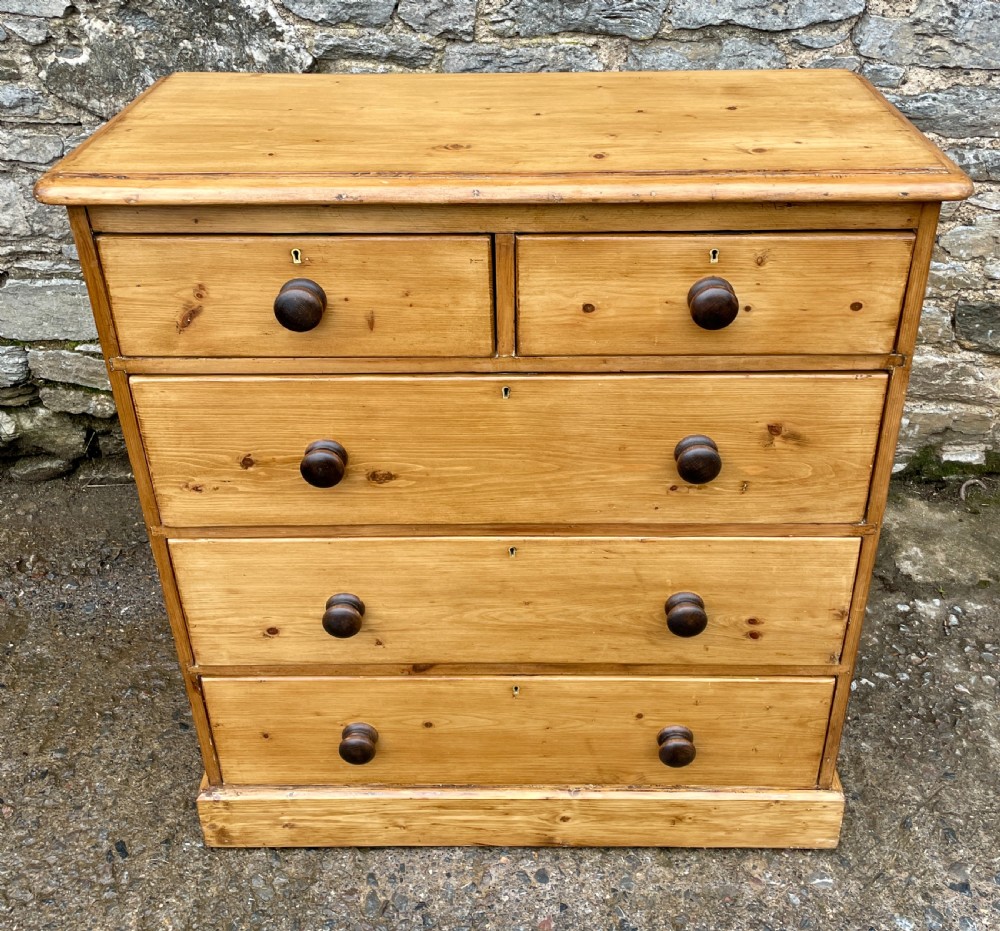 Large Antique Stripped Pine Chest of Drawers View II