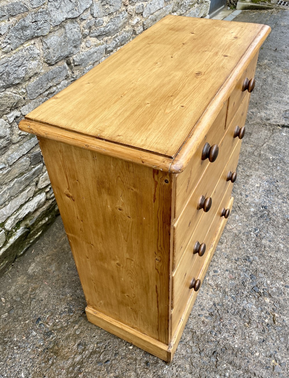 Large Antique Stripped Pine Chest of Drawers View V