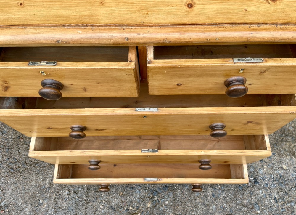 Large Antique Stripped Pine Chest of Drawers View XII