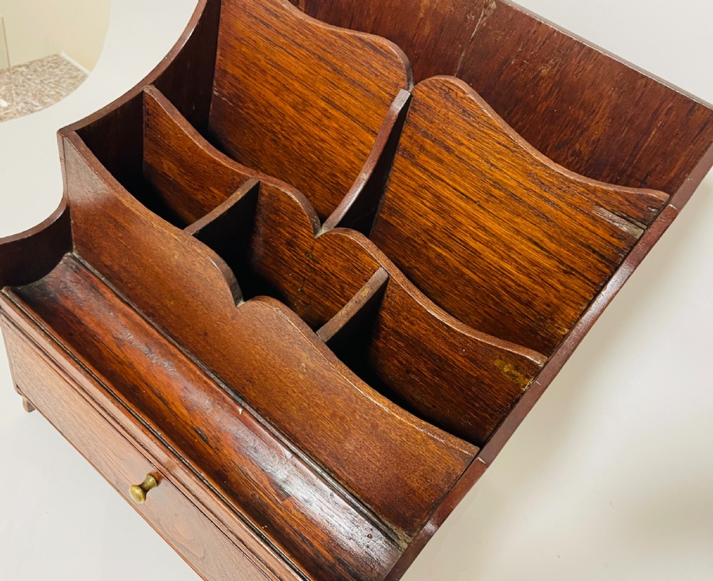Antique Oak Desk Tidy View II