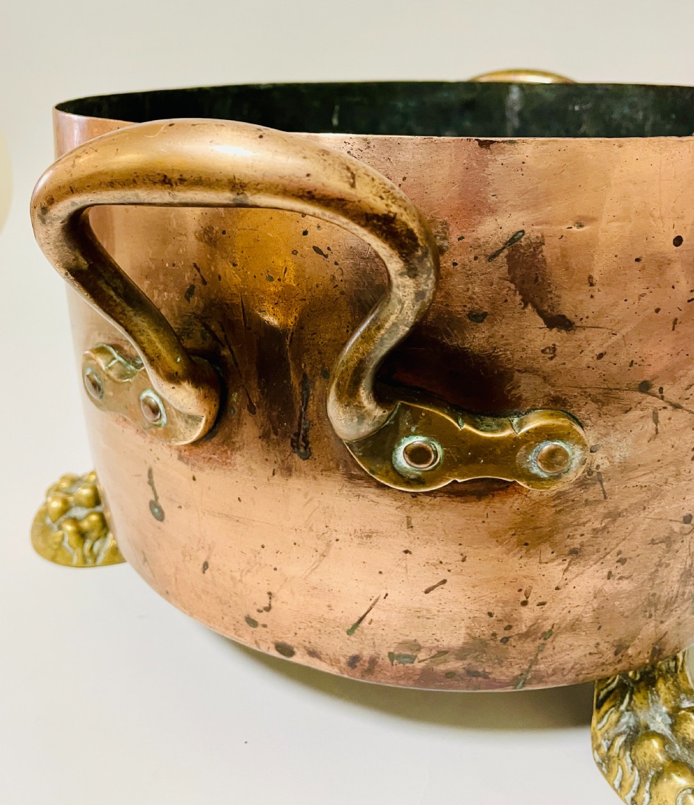 Large Victorian Copper Lidded Pot View X
