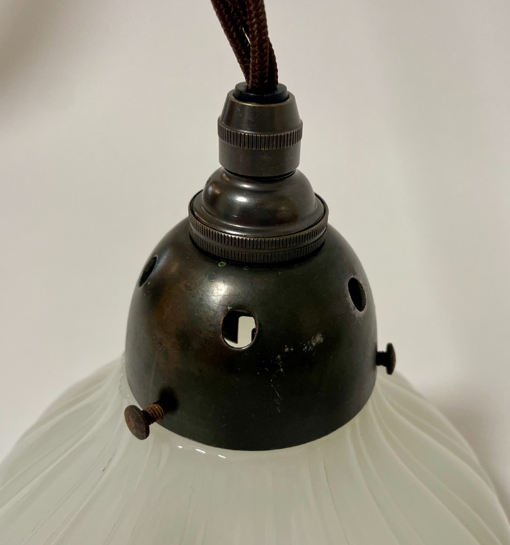 Antique Milk Glass Pendant Lamp View V