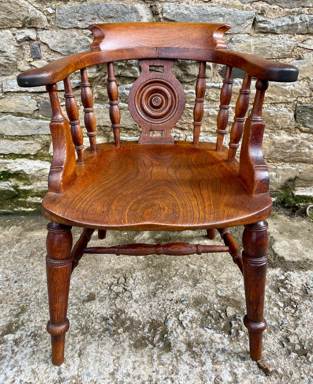 Victorian Elm and Oak Captains Chair