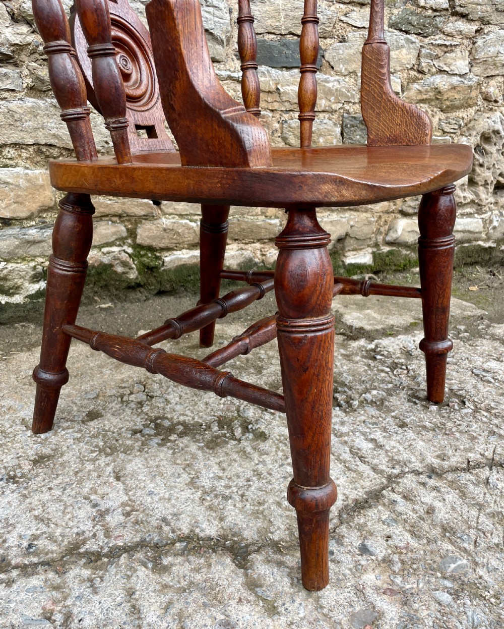 Victorian Elm and Oak Captains Chair View VI