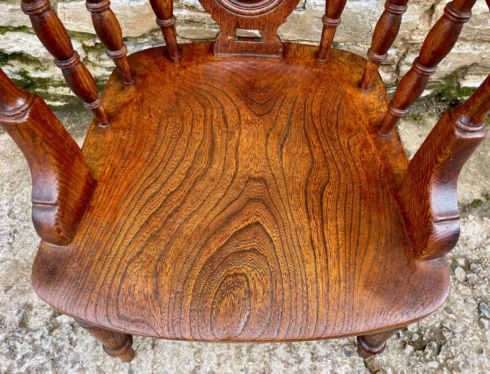 Victorian Elm and Oak Captains Chair View VII