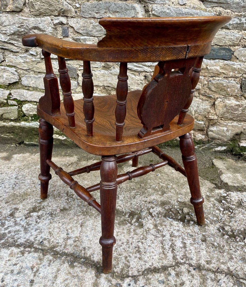 Victorian Elm and Oak Captains Chair View IX