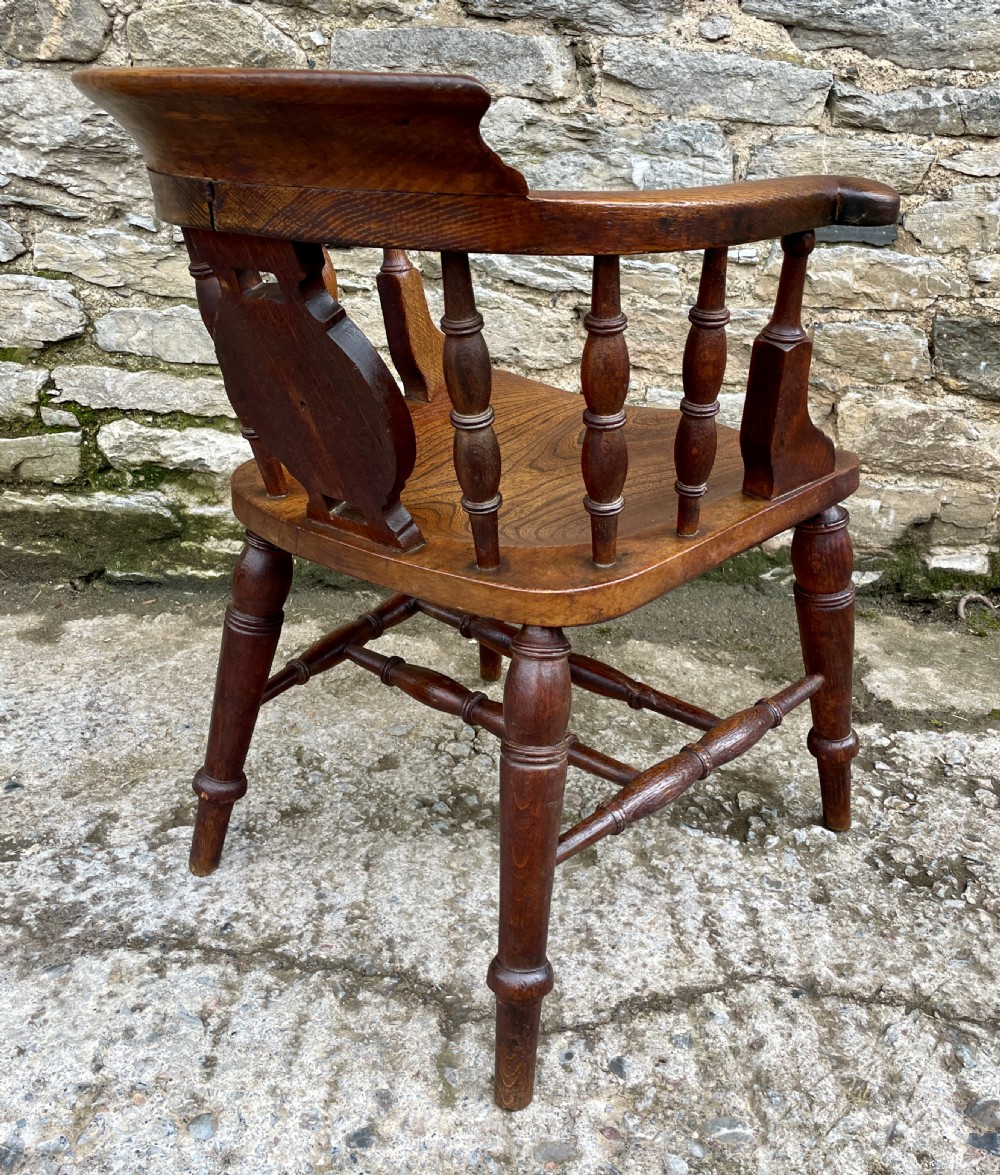 Victorian Elm and Oak Captains Chair View X