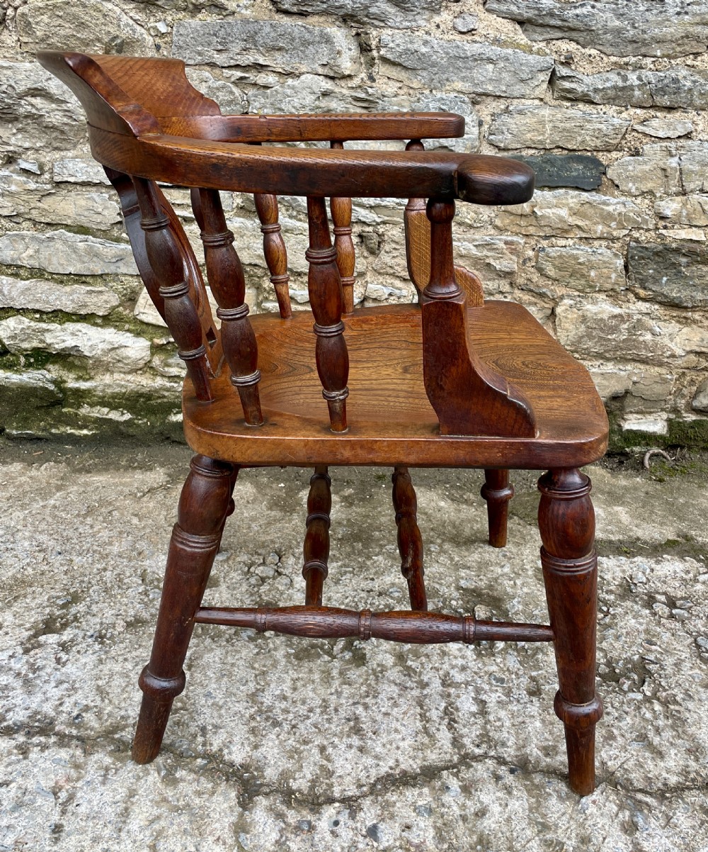 Victorian Elm and Oak Captains Chair View XI