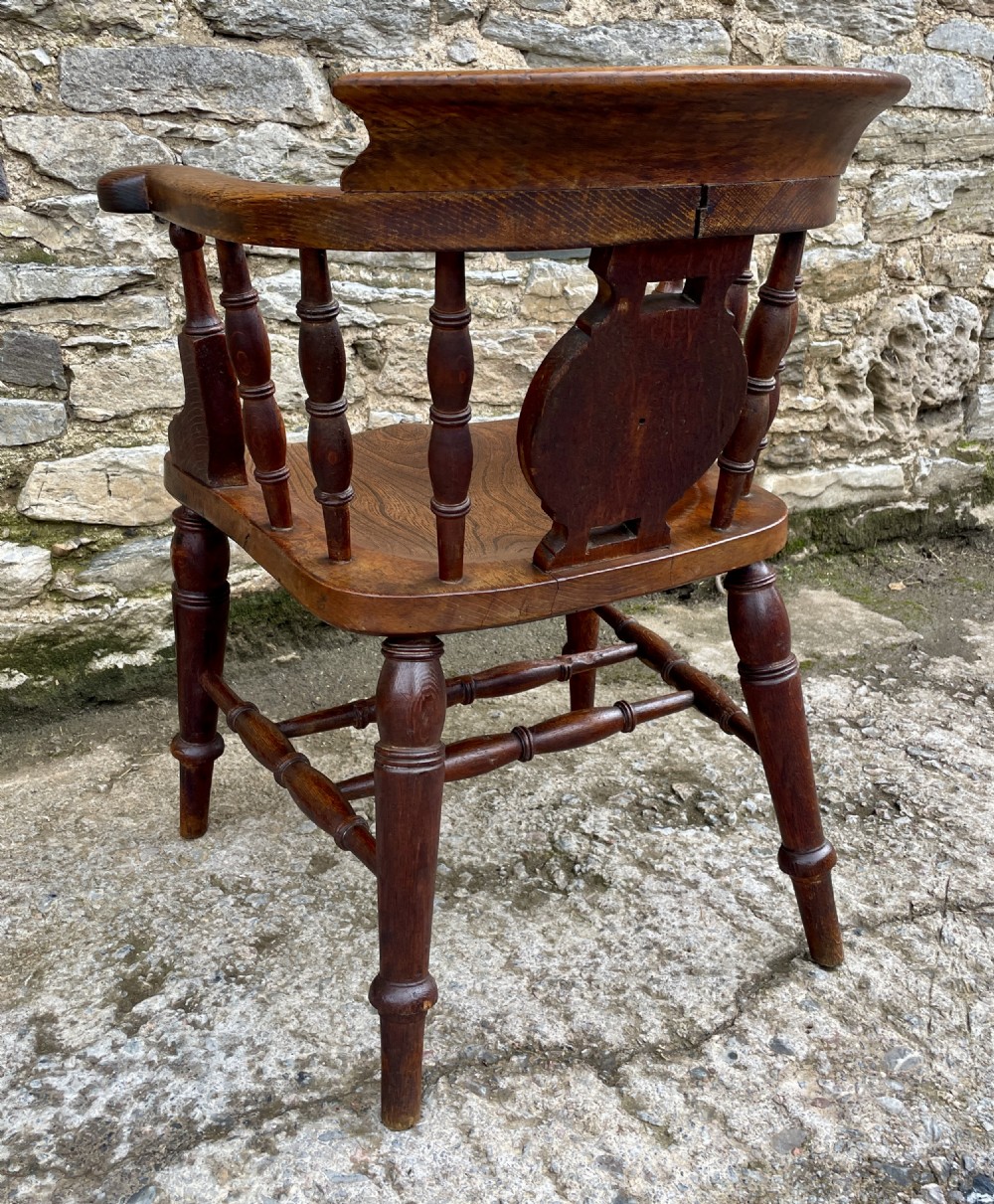 Victorian Elm and Oak Captains Chair View XIII