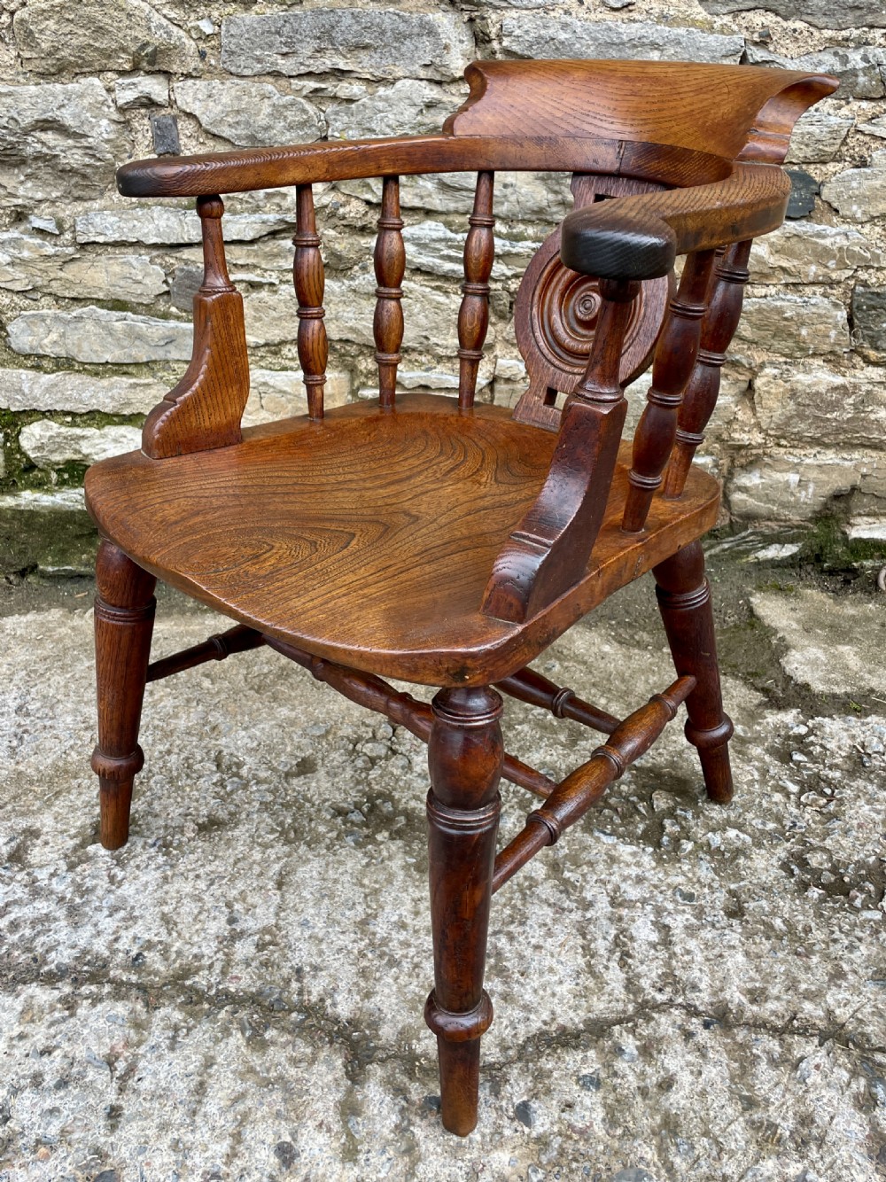 Victorian Elm and Oak Captains Chair View XVII