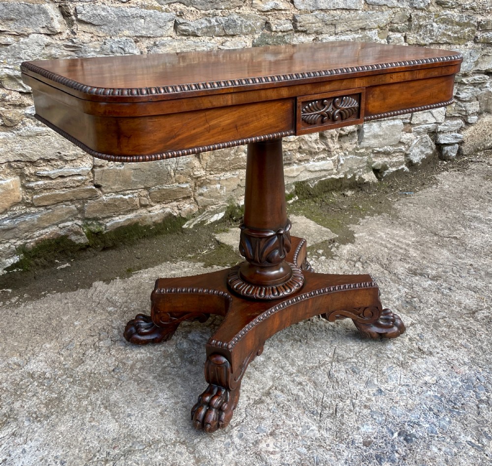 Regency Mahogany Card Table View XIII