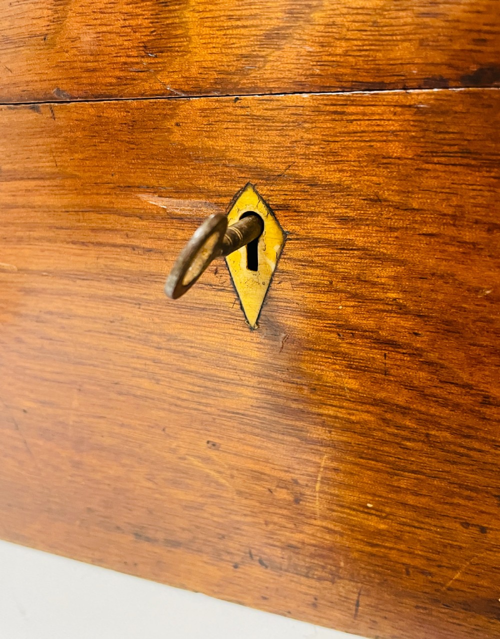 Antique Oak Document Box with Key View II