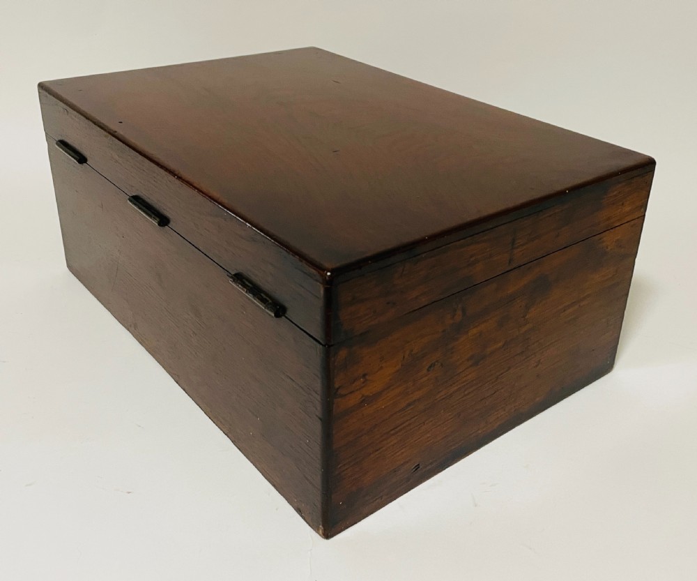 Antique Oak Document Box with Key View VI