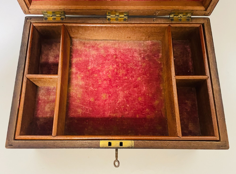 Antique Oak Document Box with Key View XII