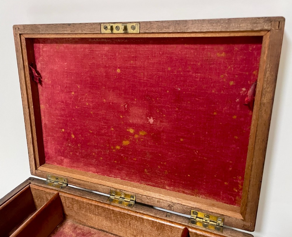 Antique Oak Document Box with Key View XIII