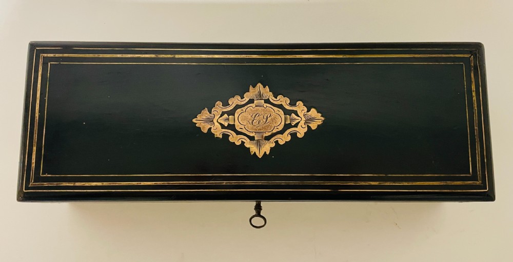Antique French Glove Box with Key View II