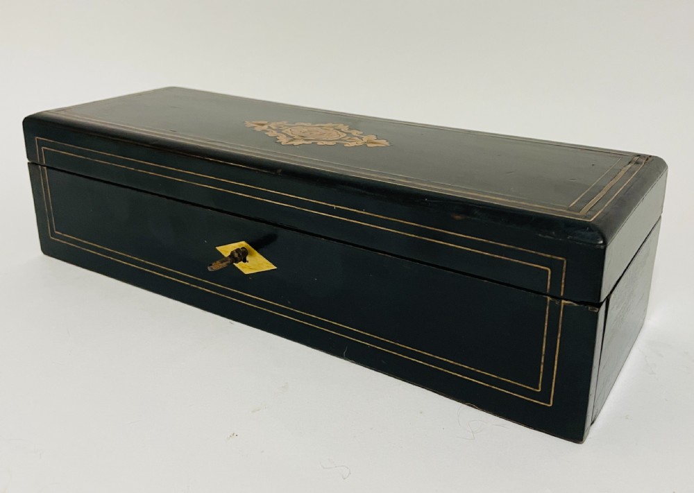 Antique French Glove Box with Key View IV