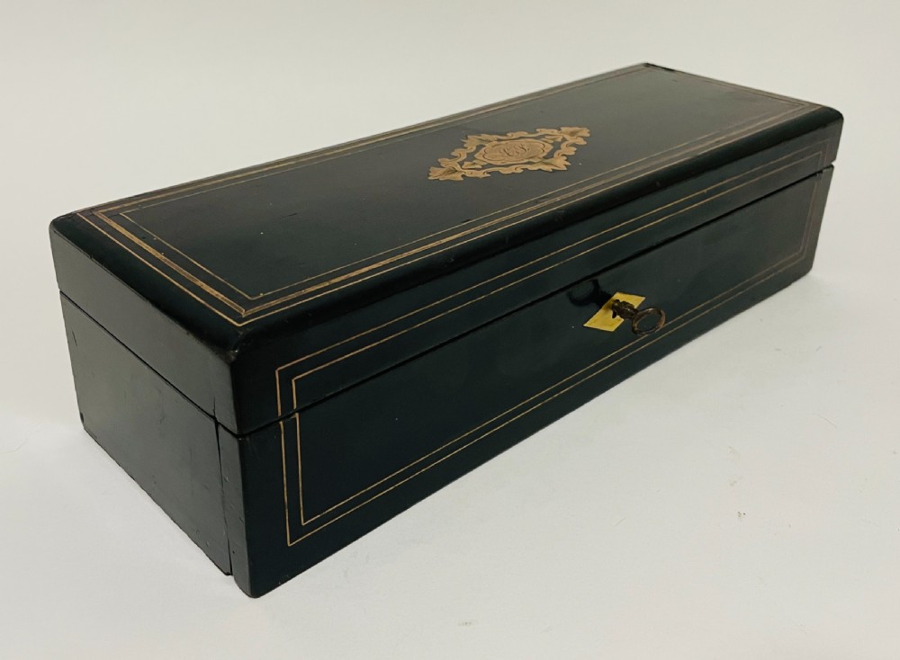 Antique French Glove Box with Key View IX