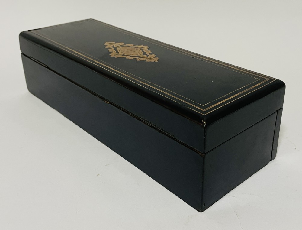 Antique French Glove Box with Key View XIII