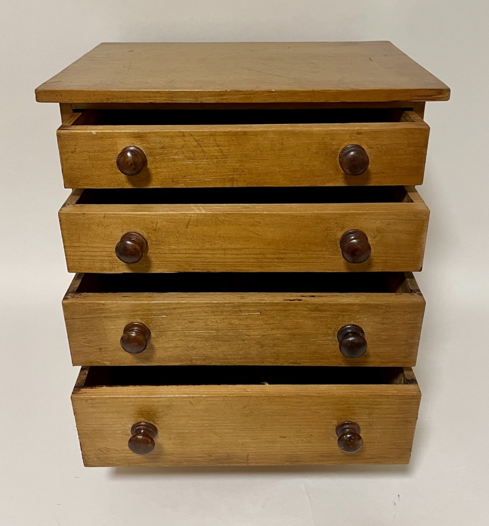 Antique Miniature Pine Chest of Drawers View V