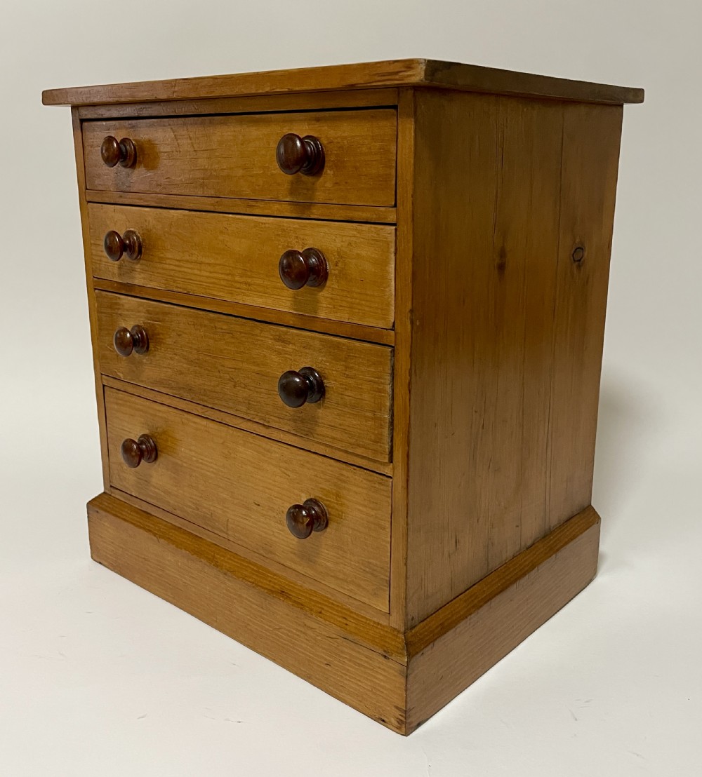 Antique Miniature Pine Chest of Drawers View X