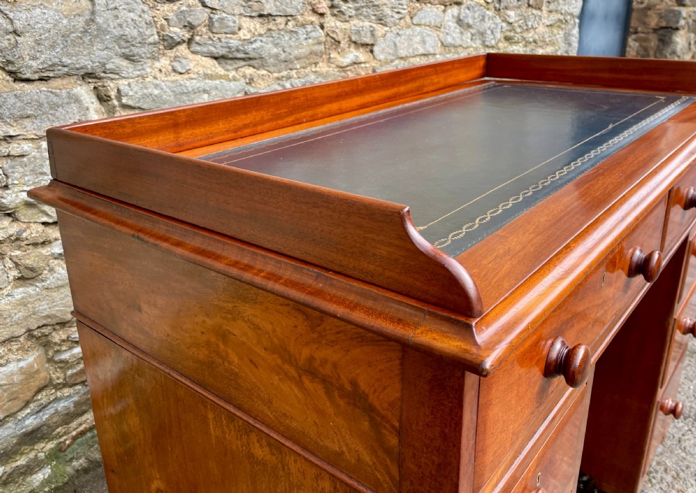 Antique Mahogany Campaign Desk View IX