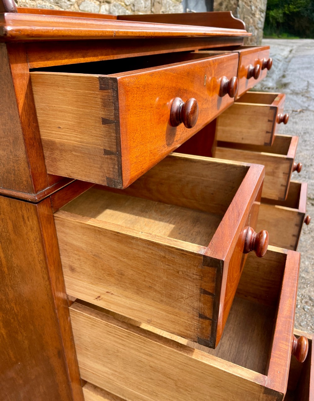 Antique Mahogany Campaign Desk View XIII