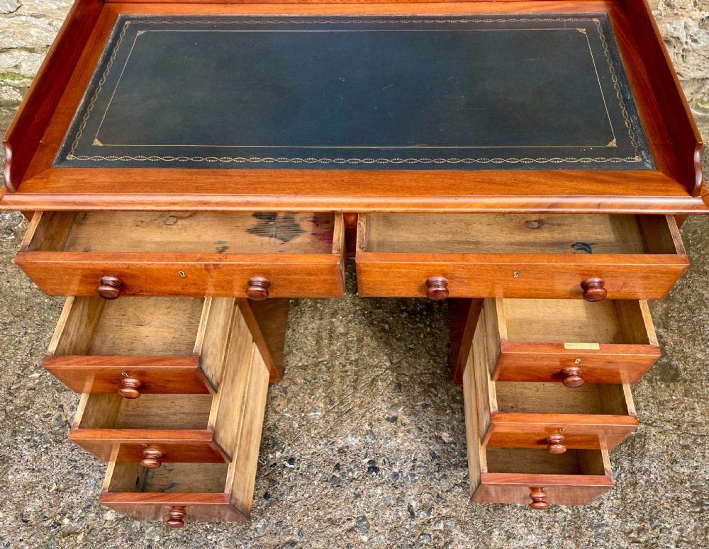 Antique Mahogany Campaign Desk View XIV