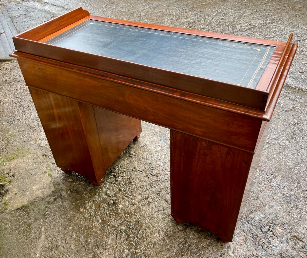 Antique Mahogany Campaign Desk View XVII