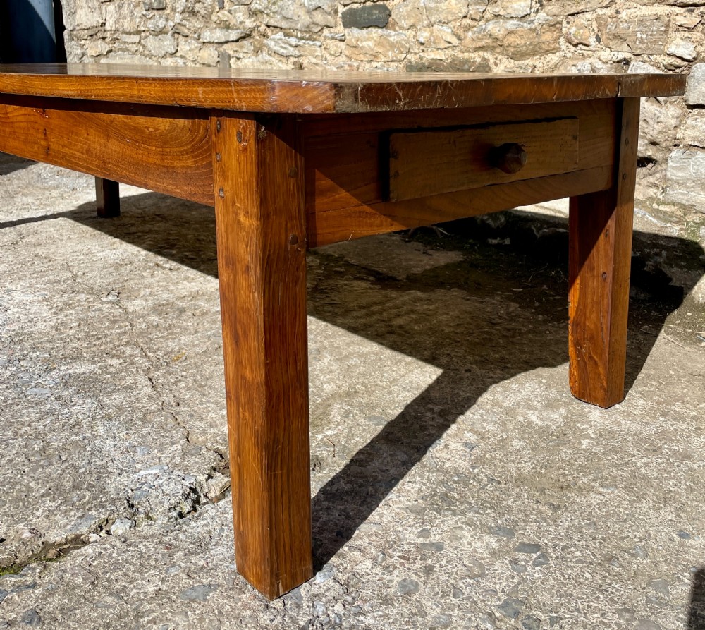 Large Antique French Chestnut Coffee Table View III