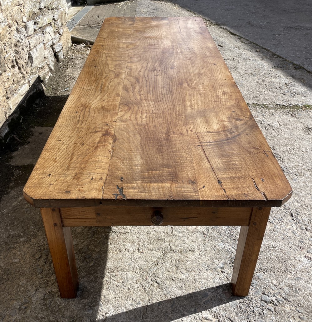 Large Antique French Chestnut Coffee Table View VI