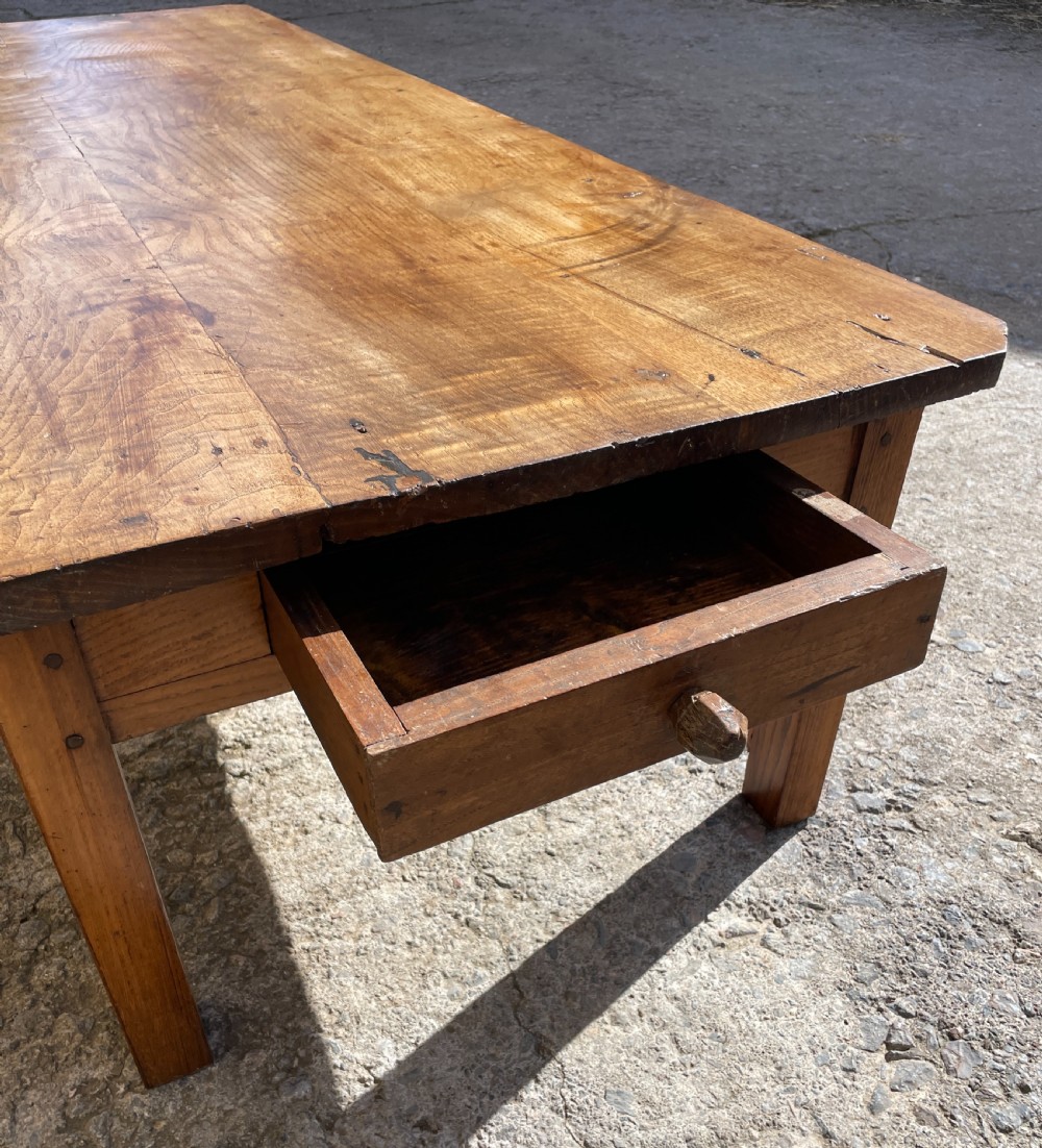Large Antique French Chestnut Coffee Table View VIII