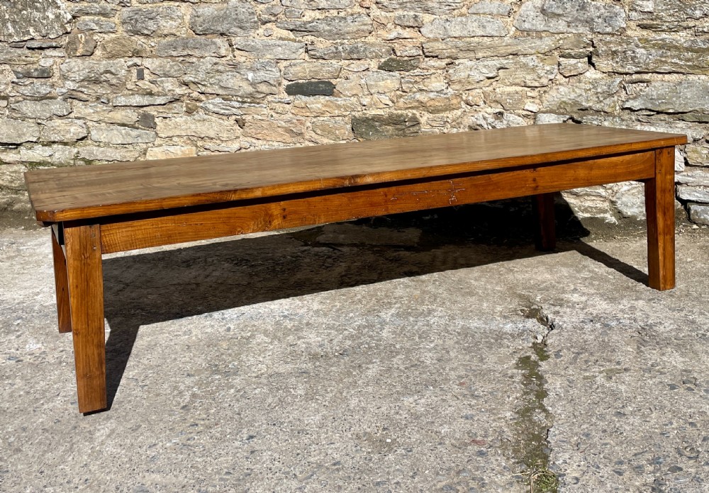 Large Antique French Chestnut Coffee Table View IX