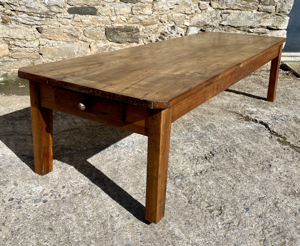 Large Antique French Chestnut Coffee Table View X