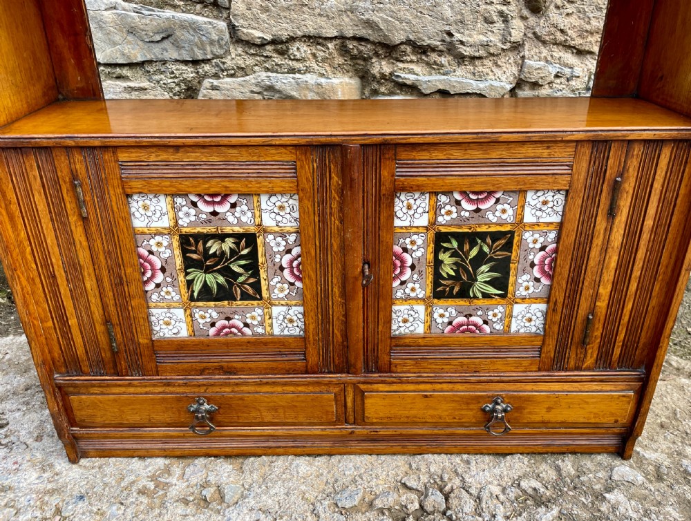 Arts and Crafts Oak Hanging Wall Cabinet View IV