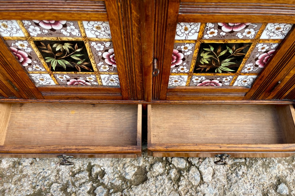 Arts and Crafts Oak Hanging Wall Cabinet View VI