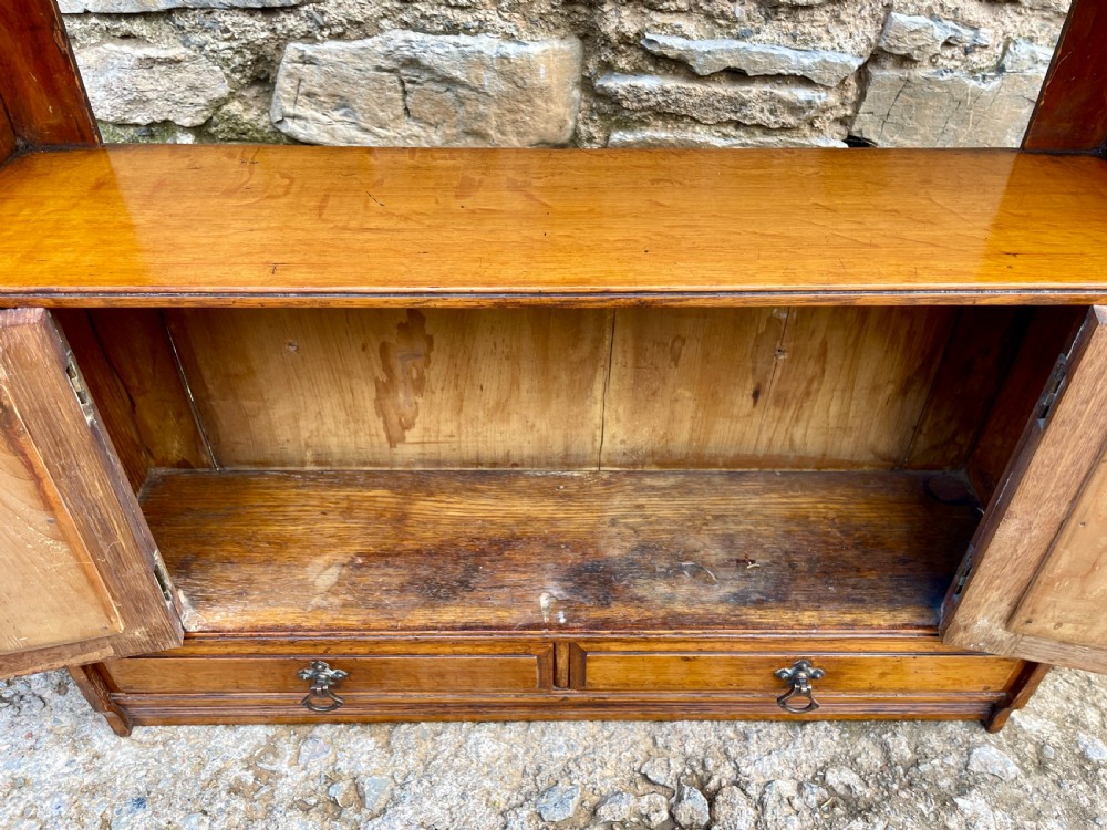 Arts and Crafts Oak Hanging Wall Cabinet View IX