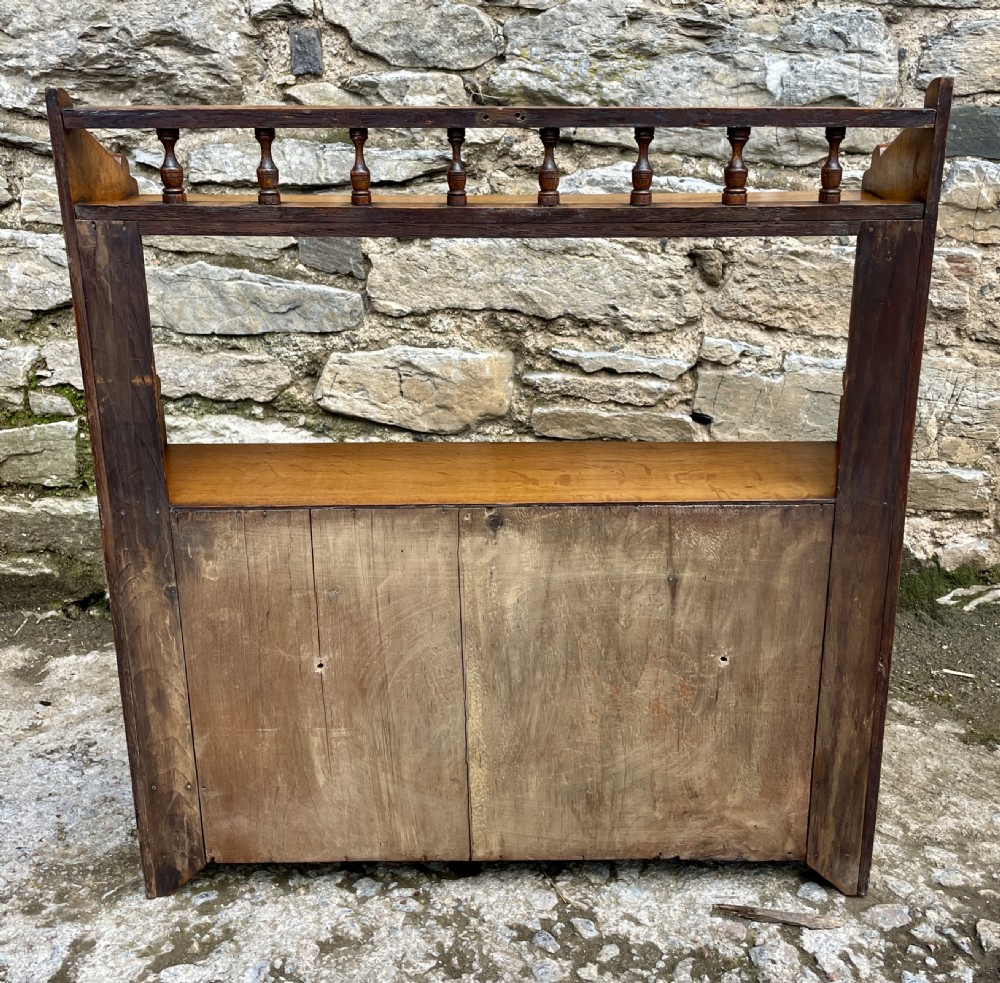 Arts and Crafts Oak Hanging Wall Cabinet View XII