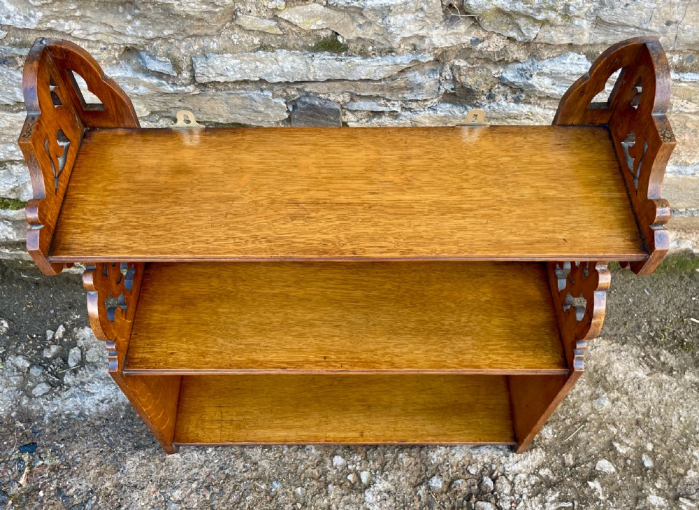 Antique Oak Wall Shelves View II