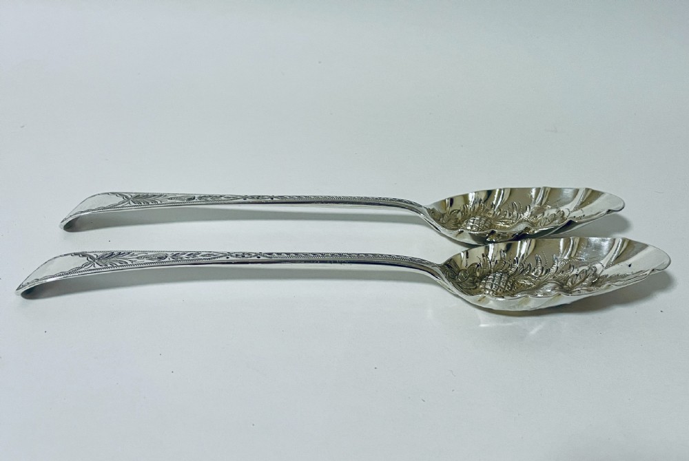 Pair of Georgian Silver Berry Spoons View VII